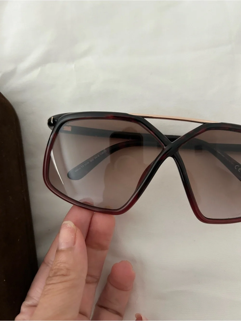 Tom Ford MERYL Sunglasses FT1038-56Z-64 Havana Frame Violet Gradient Lenses